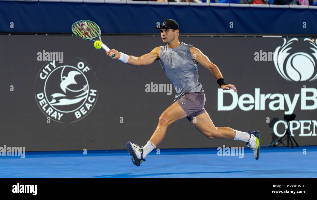 Marcos Giron bei den Delray Beach Open 2024 Stockfoto