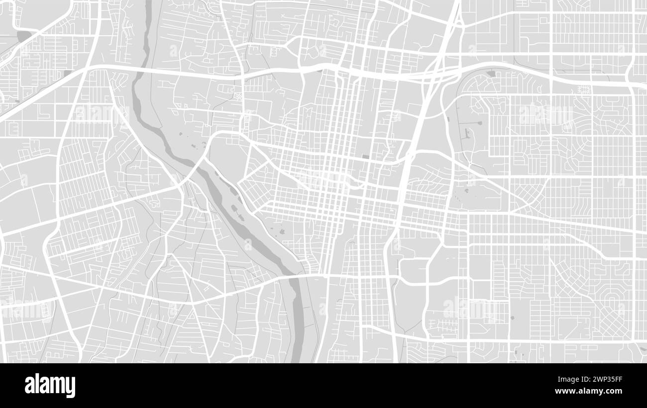Hintergrund Albuquerque Karte, USA, weißes und hellgraues Stadtposter. Vektorkarte mit Straßen und Wasser. Breitbild-Proportionalformat, Digital Flat Design Roadmap Stock Vektor