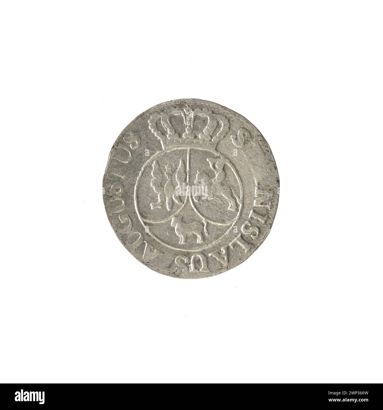 Die „Crown Six“ aus dem Jahr 1794 zeigt König Stanisław August Poniatowski in zeremoniellen Insignien, die königliche Symbole und die polnische Monarchie aus dem 18. Jahrhundert widerspiegeln. Stockfoto