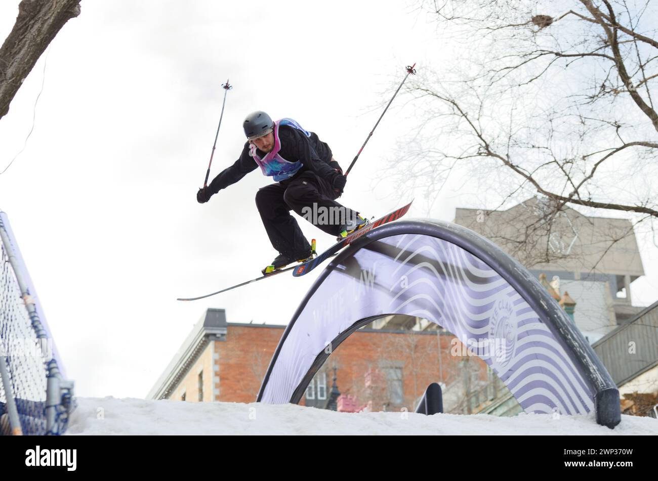 Der APIK Urban Ski Competition in Downtown Montreal, Quebec, Kanada Stockfoto