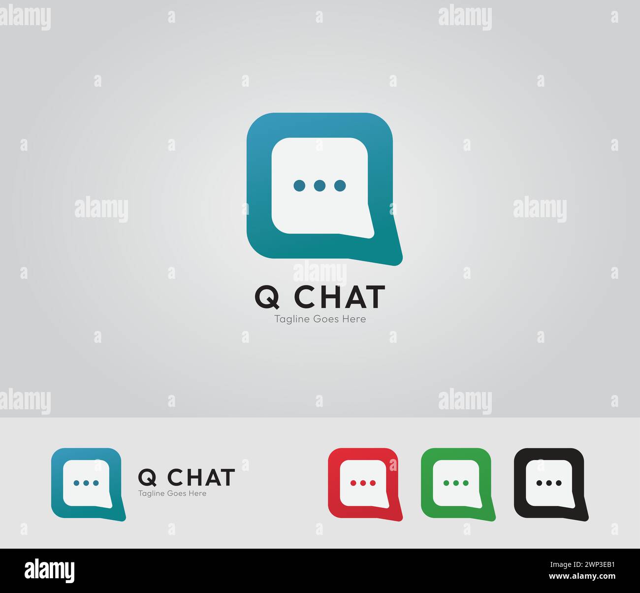 Q Chat-Logo-Vorlage, Chat-Logo, Talk-Logo, Chat-App-Vektor-Logo-Vorlage-Design Stock Vektor