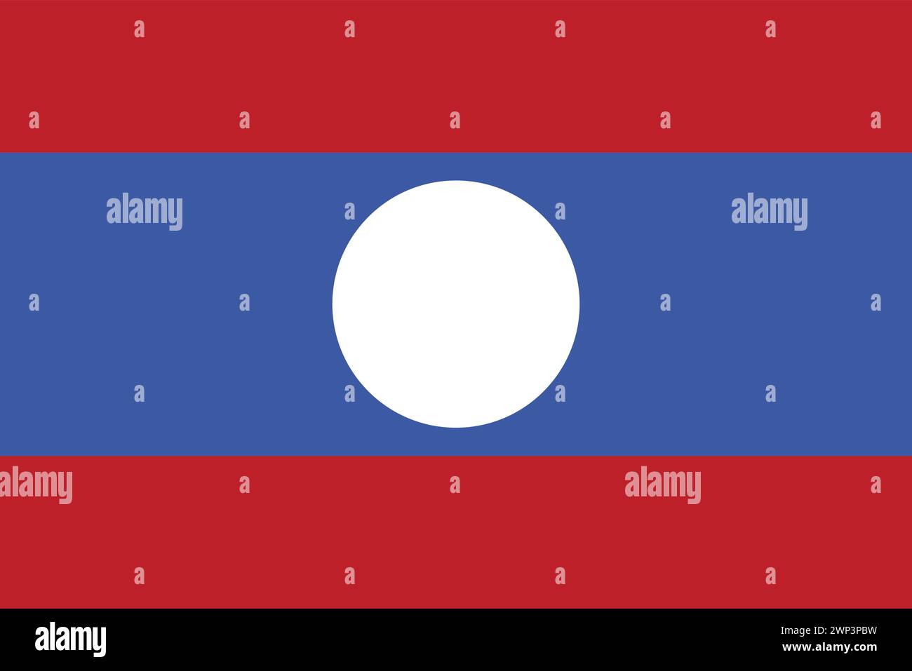 Nationalflagge von Laos, Laos Flaggenvektor Stock Vektor