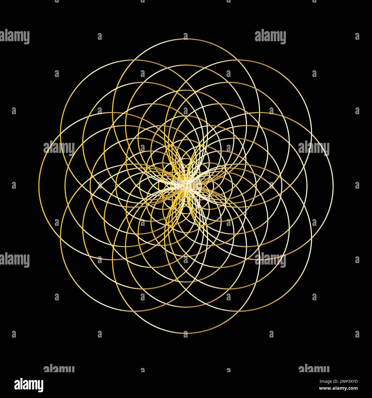Schwarzer Hintergrund mit goldenem Tangle. Handgezeichneter Stil. Strichgrafik. Vektorabbildung. Rohbild. EPS 10. Stock Vektor