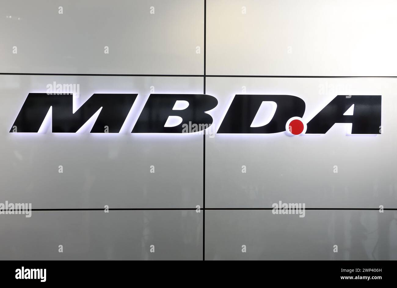 Schrobenhausen, Deutschland. März 2024. Das Logo des Verteidigungsunternehmens MBDA. Quelle: Karl-Josef Hildenbrand/dpa/Alamy Live News Stockfoto