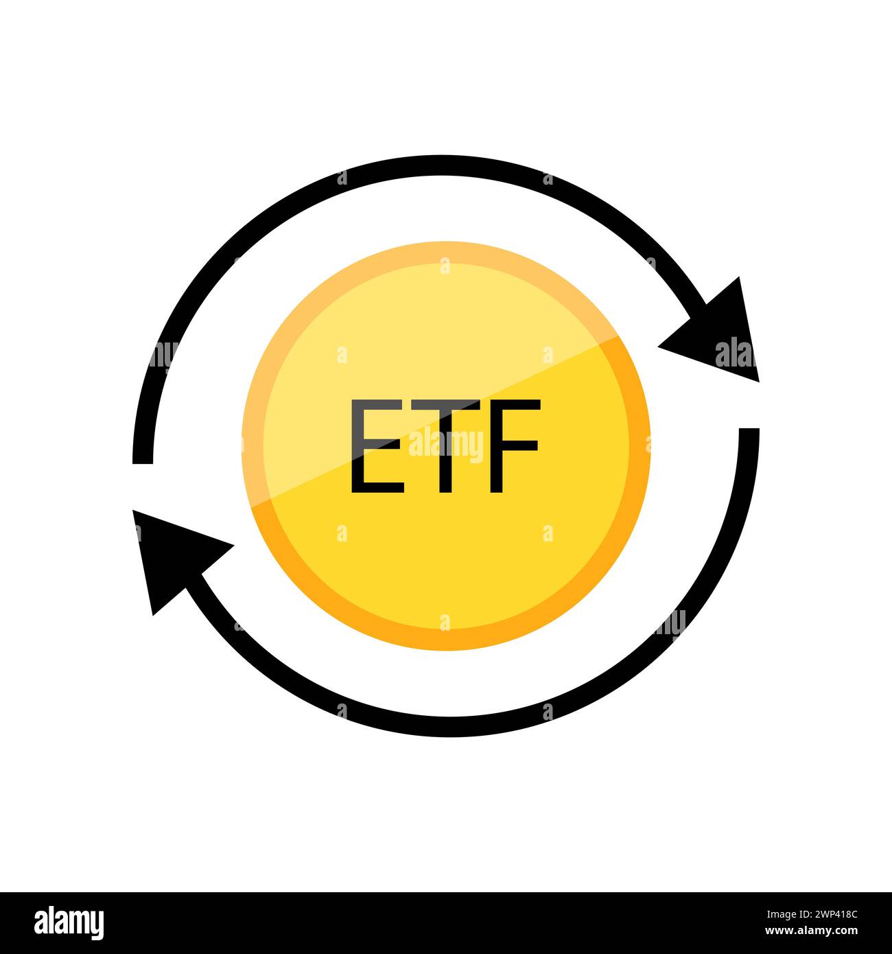 ETF-Diagramm. Handel mit Finanzinvestitionen. Finanzkonzept. Börsenhandelskonzept. Vektorabbildung. Rohbild. EPS 10. Stock Vektor