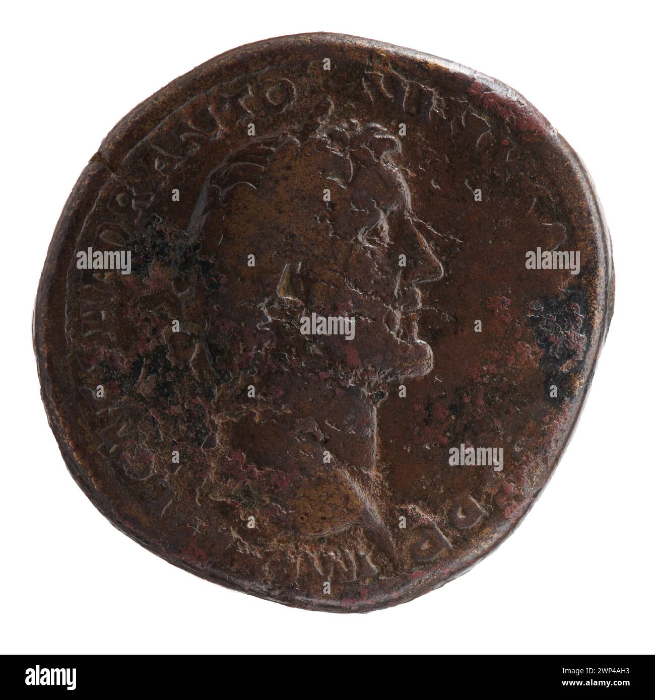 Sesterce; Antoninus Pius (86-161; römischer Kaiser 138-161); 139 (139-00-00-139-00-00); Stockfoto