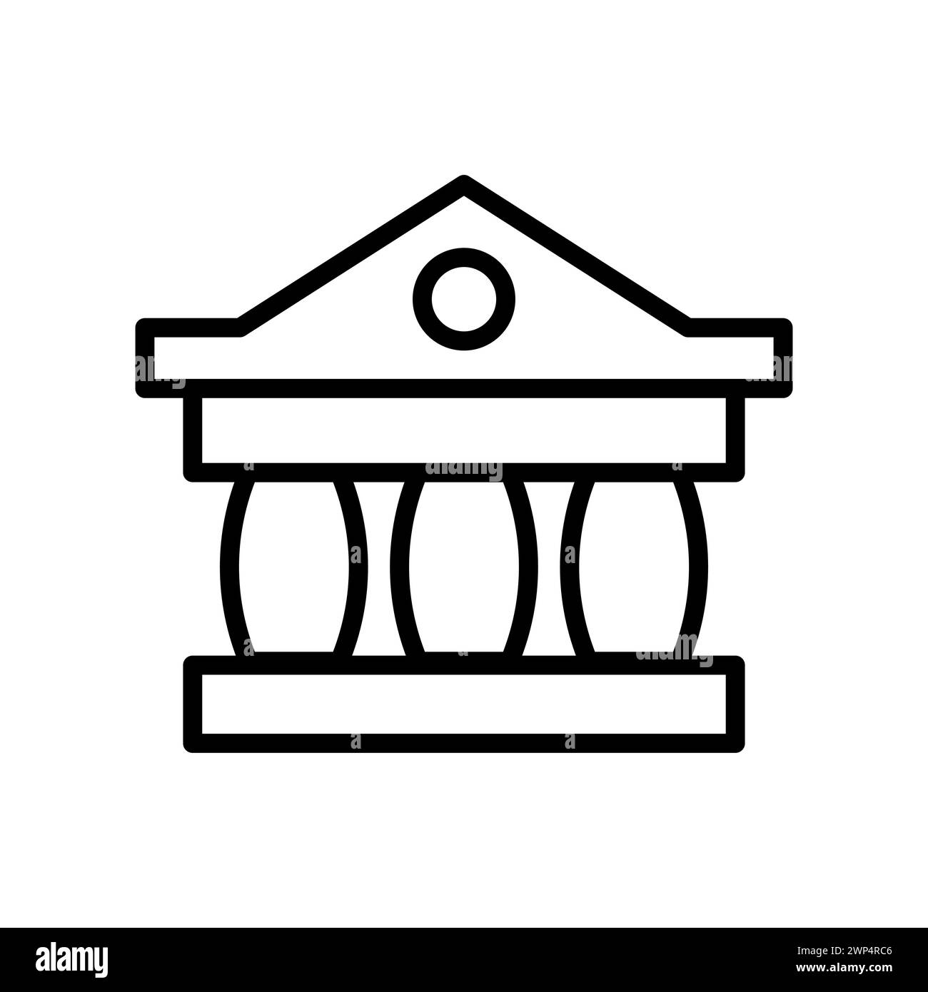 Vektor-schwarze Linie Symbol Regierungsgebäude isoliert auf weißem Hintergrund Stock Vektor