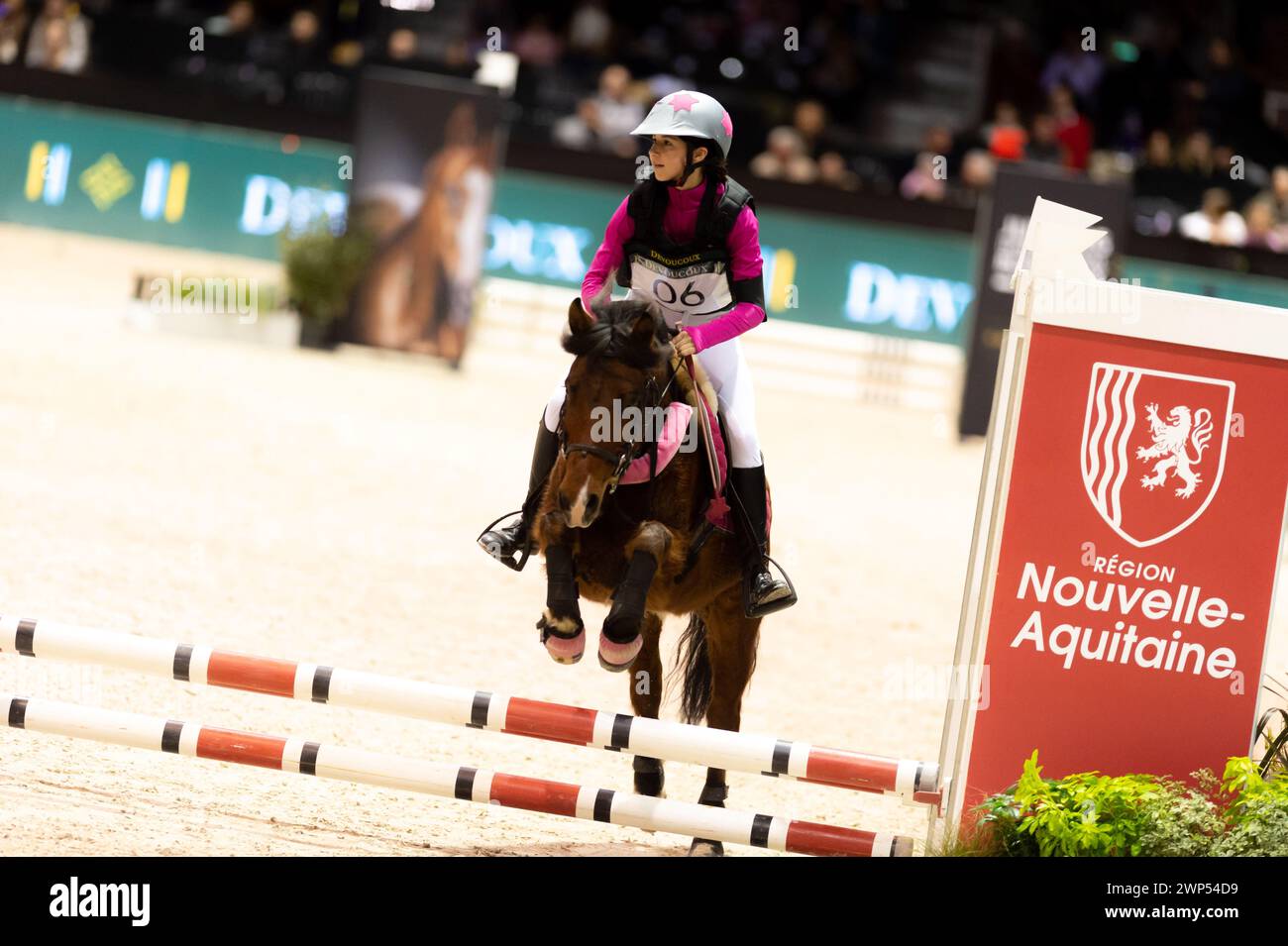 Bordeaux, Frankreich - 2. Februar 2024. Bilder aus Jumping International Bordeaux. Mette Holm/ATLAS MEDIA KANADA. Stockfoto