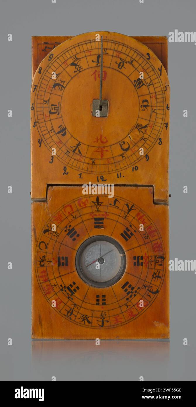 Małek Compas Feng Shui (LUPAN) Werkzeug aus dem 19. Jahrhundert, verwendet in traditionellen Feng Shui Praktiken für Orientierung und räumliche Anordnung. Stockfoto