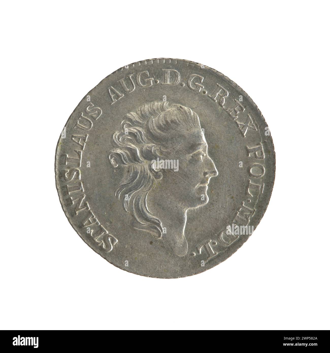 1784 Gemälde von Efraim Brenn, das die Krönung des Königs Stanisław August Poniatowski zeigt, mit zeremoniellen Gewändern, Krone und Thron. Stockfoto