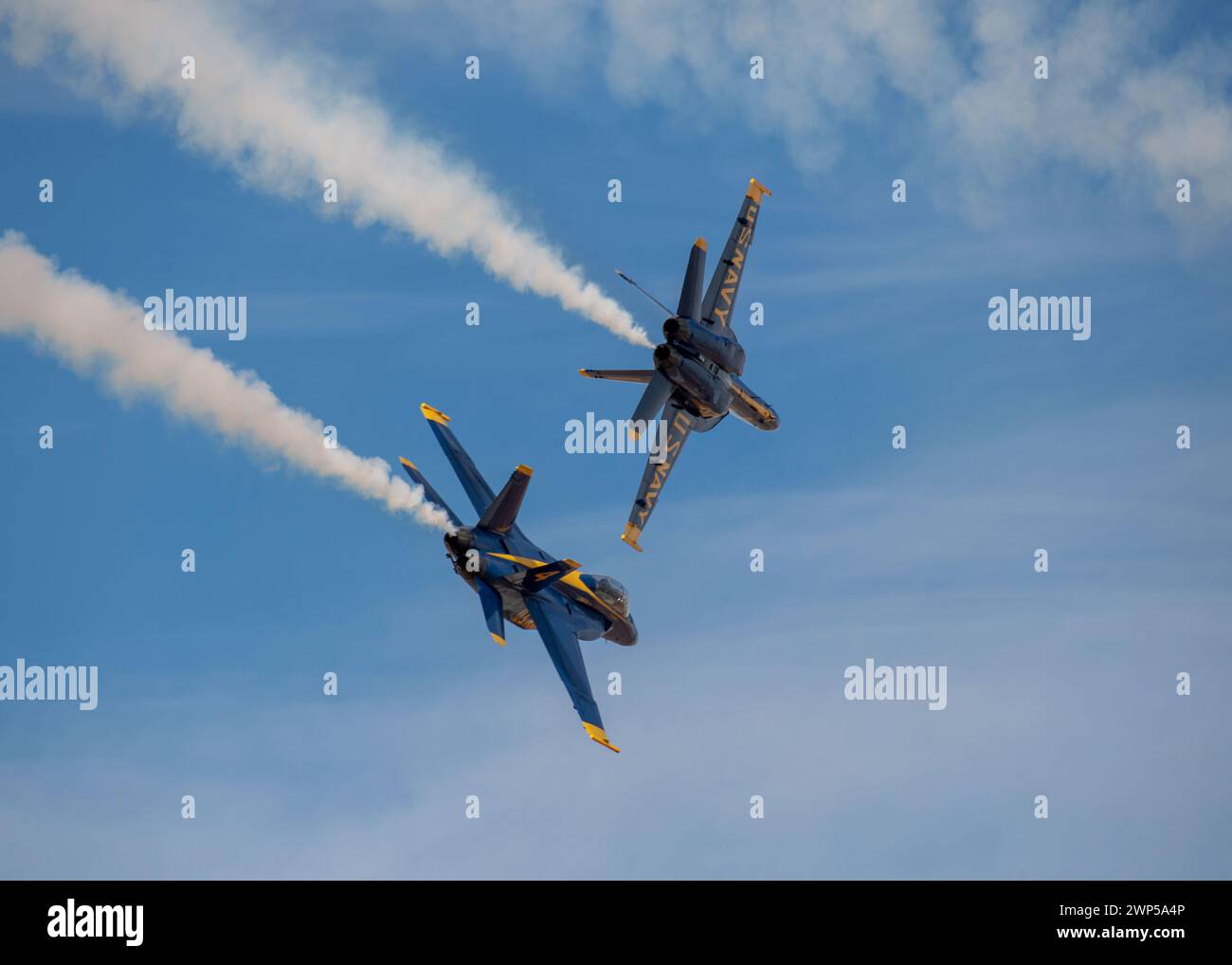 Die Blue Angels führen derzeit Wintertrainings in der Naval Air Facility (NAF) El Centro, Kalifornien, durch, um die kommende Flugschau-Saison 2024 vorzubereiten. (Foto der US Navy von Mass Communication Specialist 2nd Class Crayton Agnew/veröffentlicht) Stockfoto