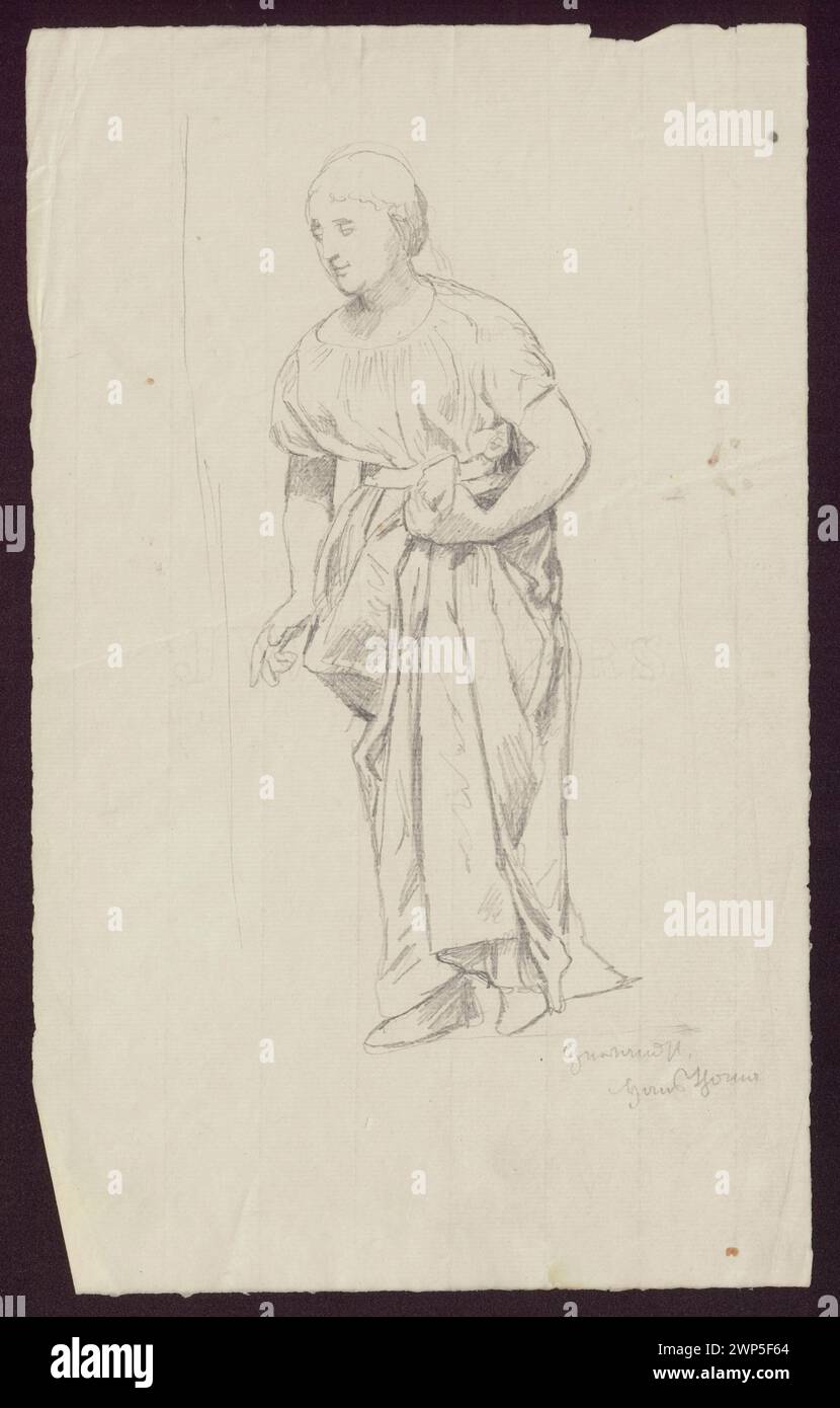 Untersuchung der Damenbekleidung von Hans Thoma zur Darstellung von Kleidungsdesign und Details von 1860 bis 1924. Stockfoto