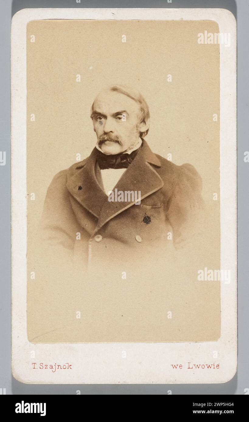 Porträt von Karol Szajnochy (1818-1868), Historiker; Szajnok, Teodor (1833-1894); um 1865 (1860-00-00-1868-00); Lviv (Ukraine), Przewłocki, Janusz (1927-2007) - Sammlung, Szajnocha Karol, Historiker, Herrenporträts Stockfoto