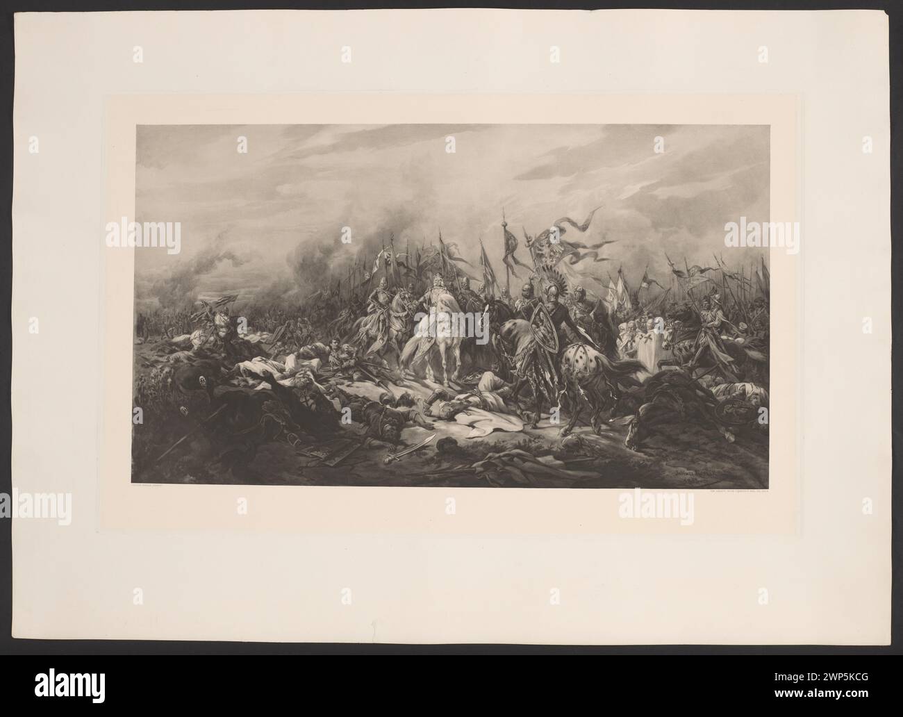 1914 wurde ein Bonuskunstwerk mit dem Titel „Płowce“ von der Gesellschaft zur Förderung der bildenden Künste im Königreich Polen verliehen, das mit dem Künstler Juliusz Kossak (1824–1899) in Verbindung gebracht wurde. Stockfoto