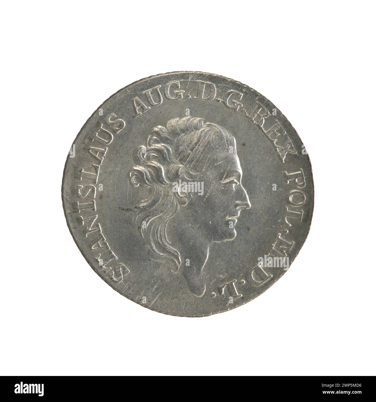 Gemälde von 1784 von Efraim Brenn, das die Krönung des polnischen Königs Stanisław August Poniatowski zeigt und Krone, Thron und königliche Gewänder hervorhebt. Stockfoto