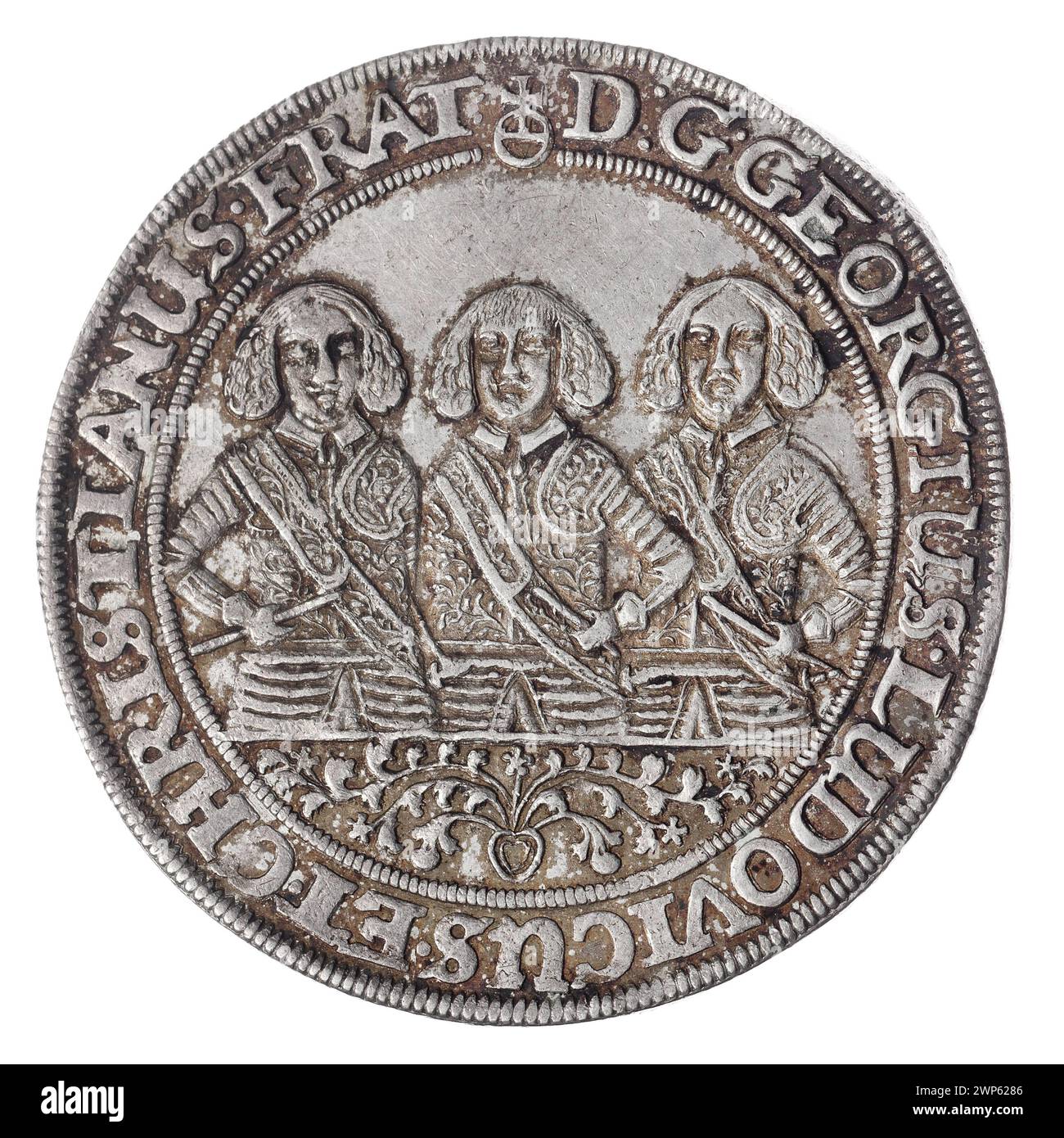 Für einen Dienst; Jerzy III (ksi Brzesko-Legnicka-Wośowski; 1611-1664), Ludwik IV (KSI Brzesko-Rednicko-Wośców; 1616-1663), Christian (ksi Brzesko-Legnicko-Wośowski; 1618-1672), Pfahler, Christian (fl. 1651-1665); 1658 (1658 1616-00-00-1658 1663-00-00); Christian (Fürst von Brest-Legnicka-Wołowski-1618-1672), Christian (Fürst von Brest-Legnicki-Wołowski-1618-1672)-Ikonographie, Jerzy III (Fürst von Brest-Legnicka-1663 Piastów-1611-1664), Jerzy III (Fürst und Legnica-Fürst - 1611-1664) - Ikonographie, Ludwik IV (Fürst Legnicki-1616) Stockfoto