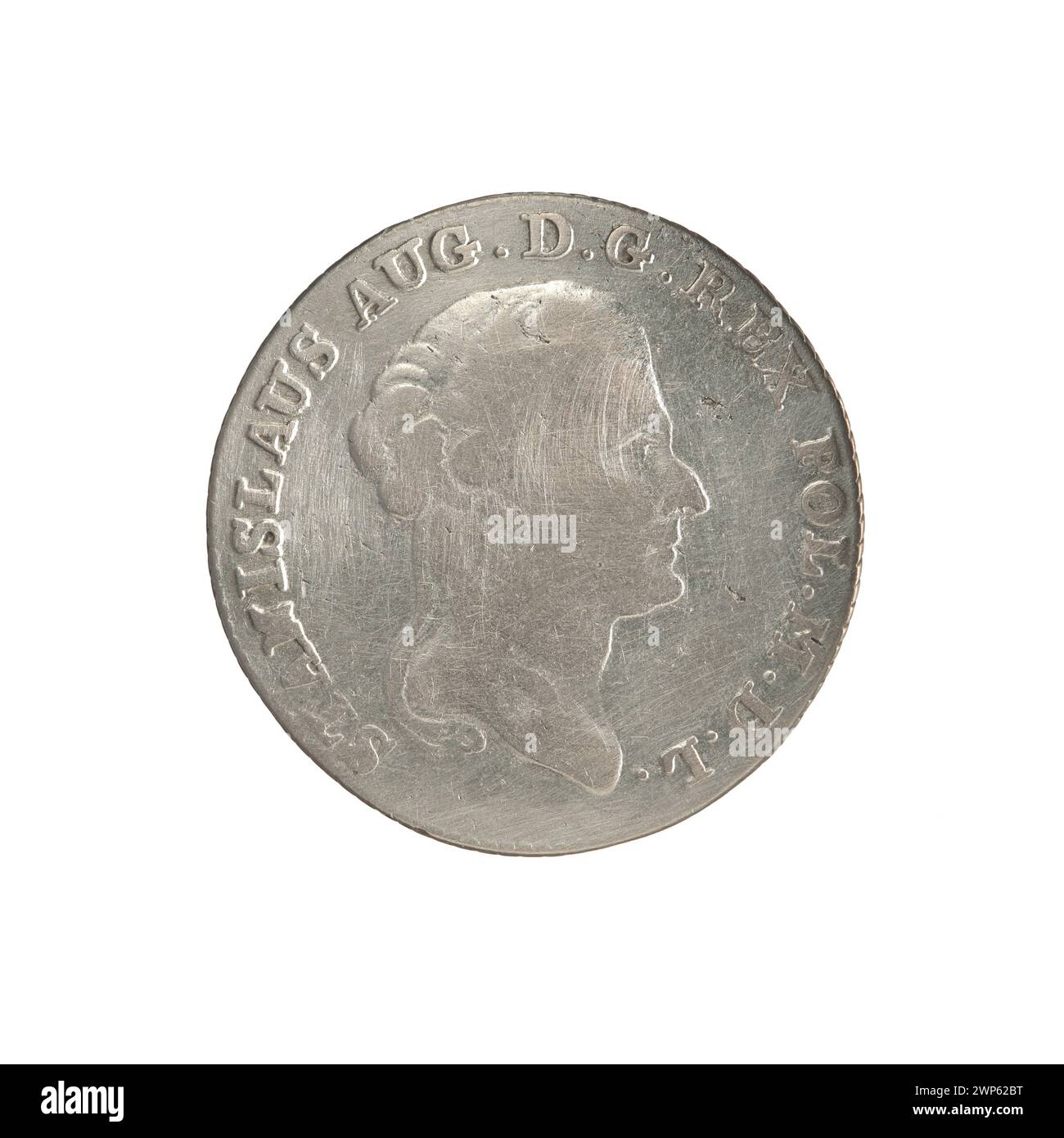 Die zweite Krönung des polnischen Königs Stanisław August Poniatowski im Jahr 1795, mit zeremonieller Kleidung und königlichen Abzeichen. Stockfoto