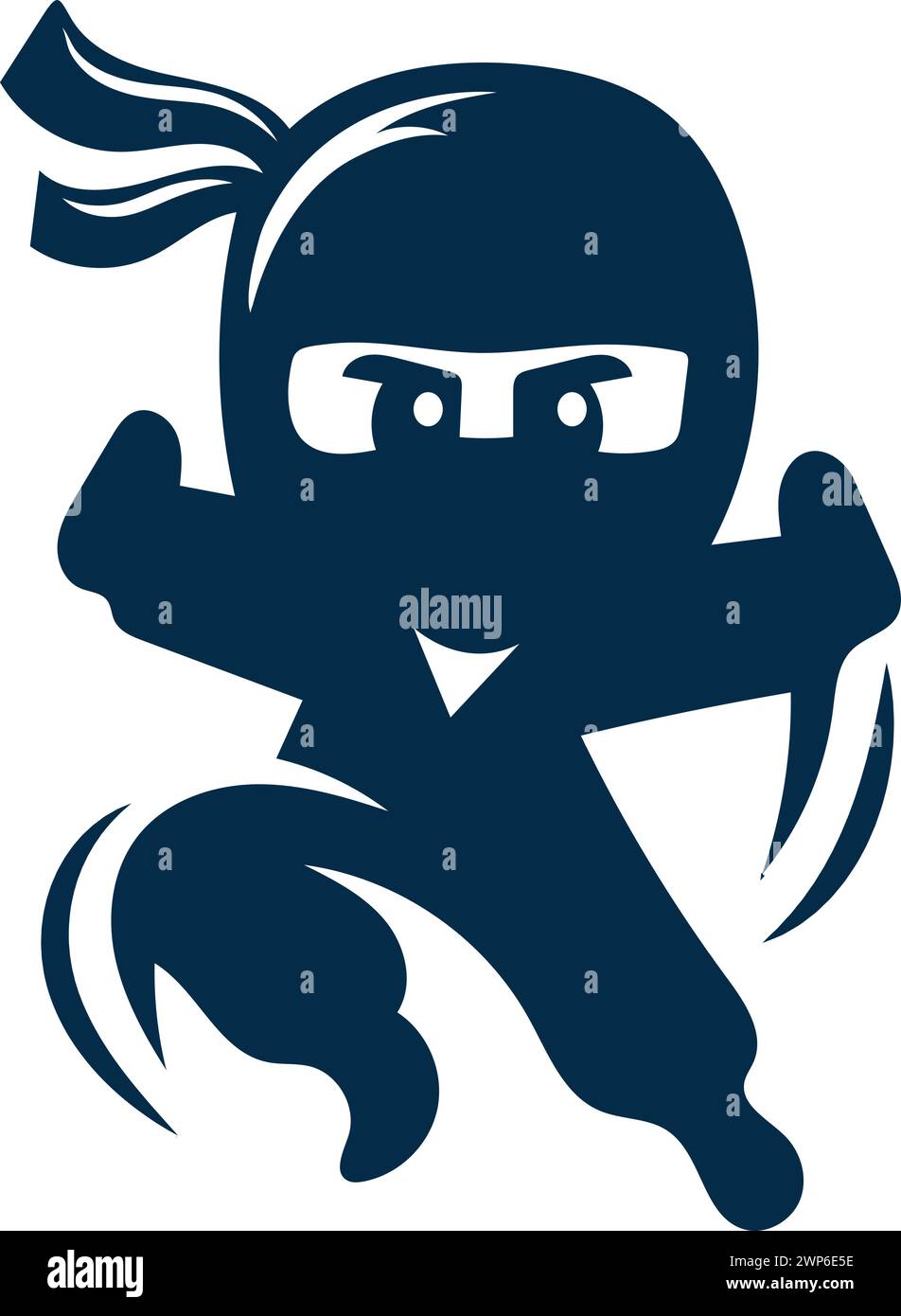 Ninja Mascot Vektor – Silhouette Des E-Sport- Und Gaming-Logos Stock Vektor