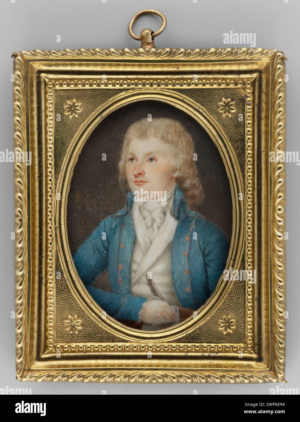 Julian Ursyn Niemcewicz als POSE Inflancki während des Großen Sejms; Olexi Ski, Franciszek Ksawery (1758-1826); 1795 (1795-00-1795-00); Niemcewicz, Julian Ursyn (1758-1841), vier Jahre Sejm (1788-1792), Strzałecki, Antoni Jan (1844-1934) - Sammlungen, Kleider, Schriftsteller, polnische Miniaturen, Männer, Erleuchtung, Perücken, Porträts von en trois-Quarts, Porträts Männer, Kostüme, Kauf (Provenienz) Stockfoto