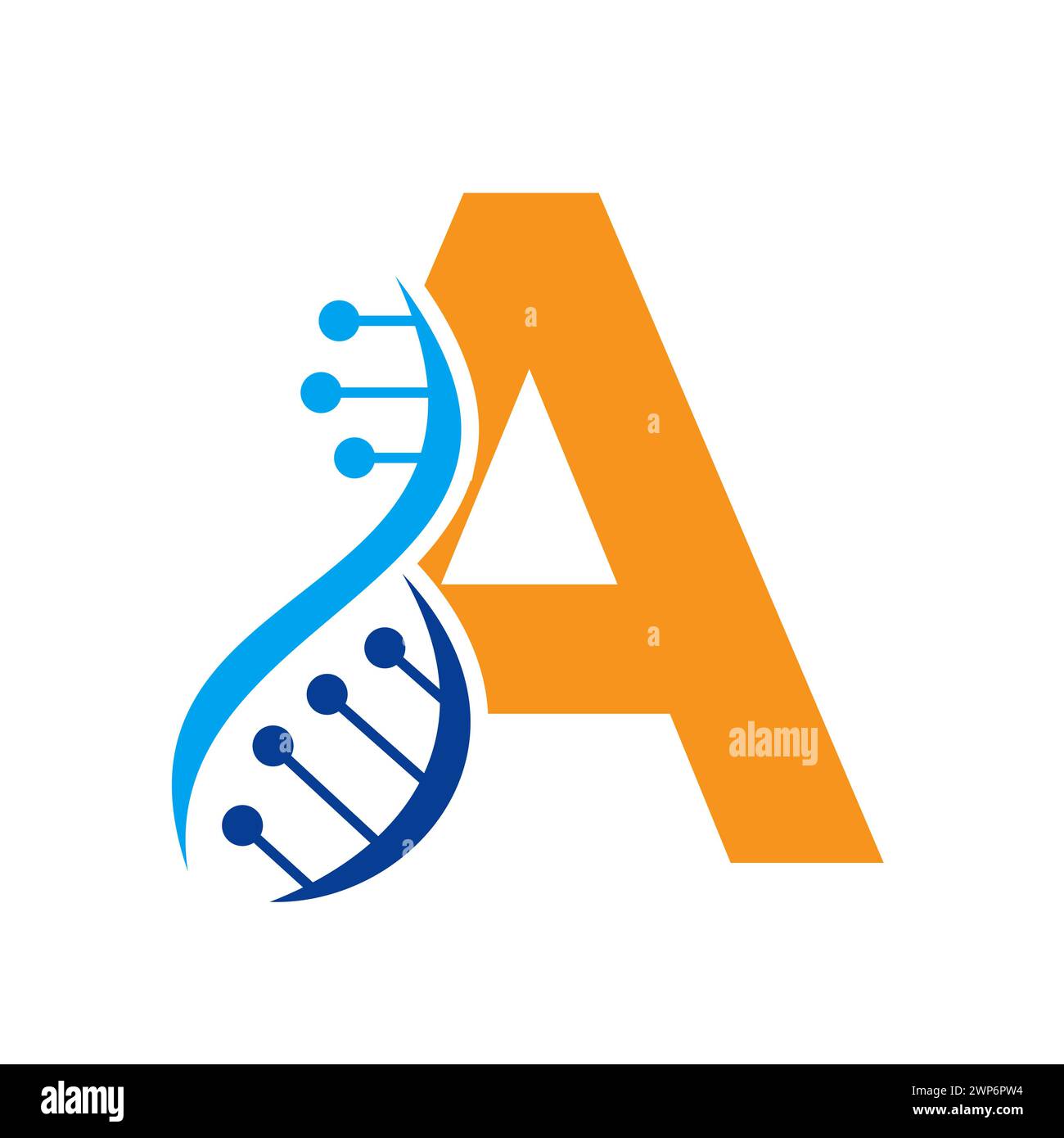 Initial DNA Logo on Letter A Vector Template for Healthcare Symbol Stock Vektor