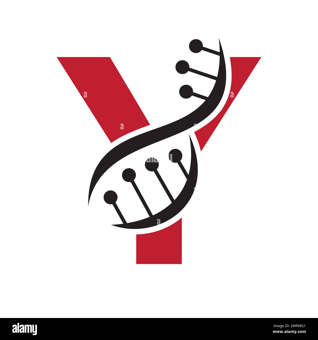 Ursprüngliches DNA-Logo auf Y-Vektorvorlage für Gesundheitssymbol Stock Vektor
