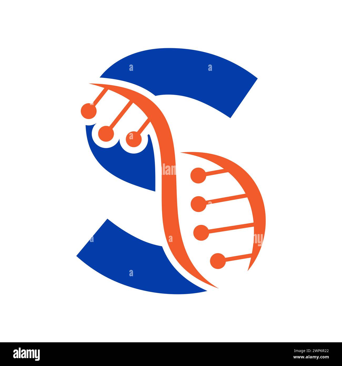 Initial DNA Logo on Letter S Vector Template for Healthcare Symbol Stock Vektor