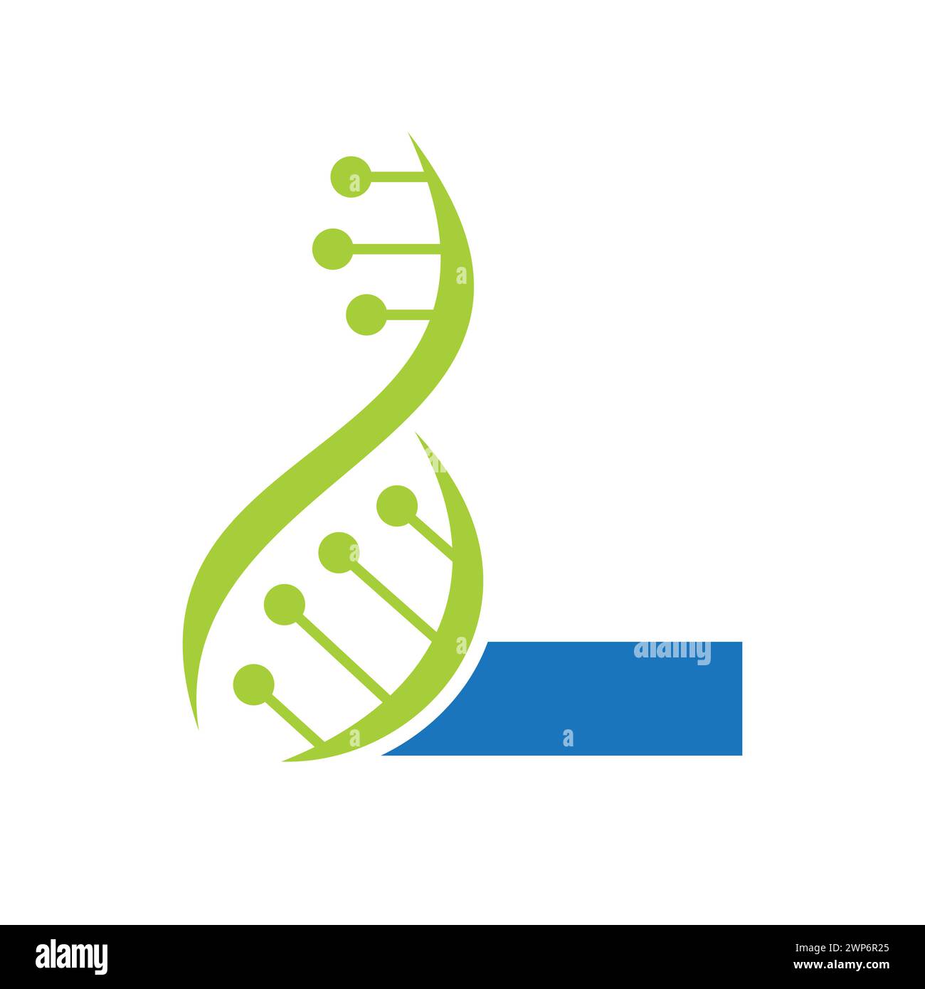 Initial DNA Logo on Letter L Vector Template for Healthcare Symbol Stock Vektor