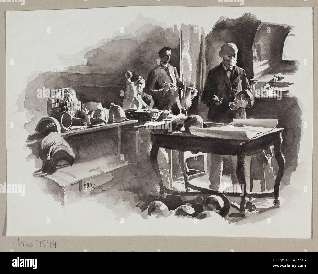 Ein Theatermodell von Leopold Méyet aus dem Jahr 1890 am Großen Theater in Warschau, das Bühnendesign, Inneneinrichtung, Möbel und Theaterelemente zeigt. Teil der Sammlung von Méyet und in Provenienz aufgezeichnet. Stockfoto