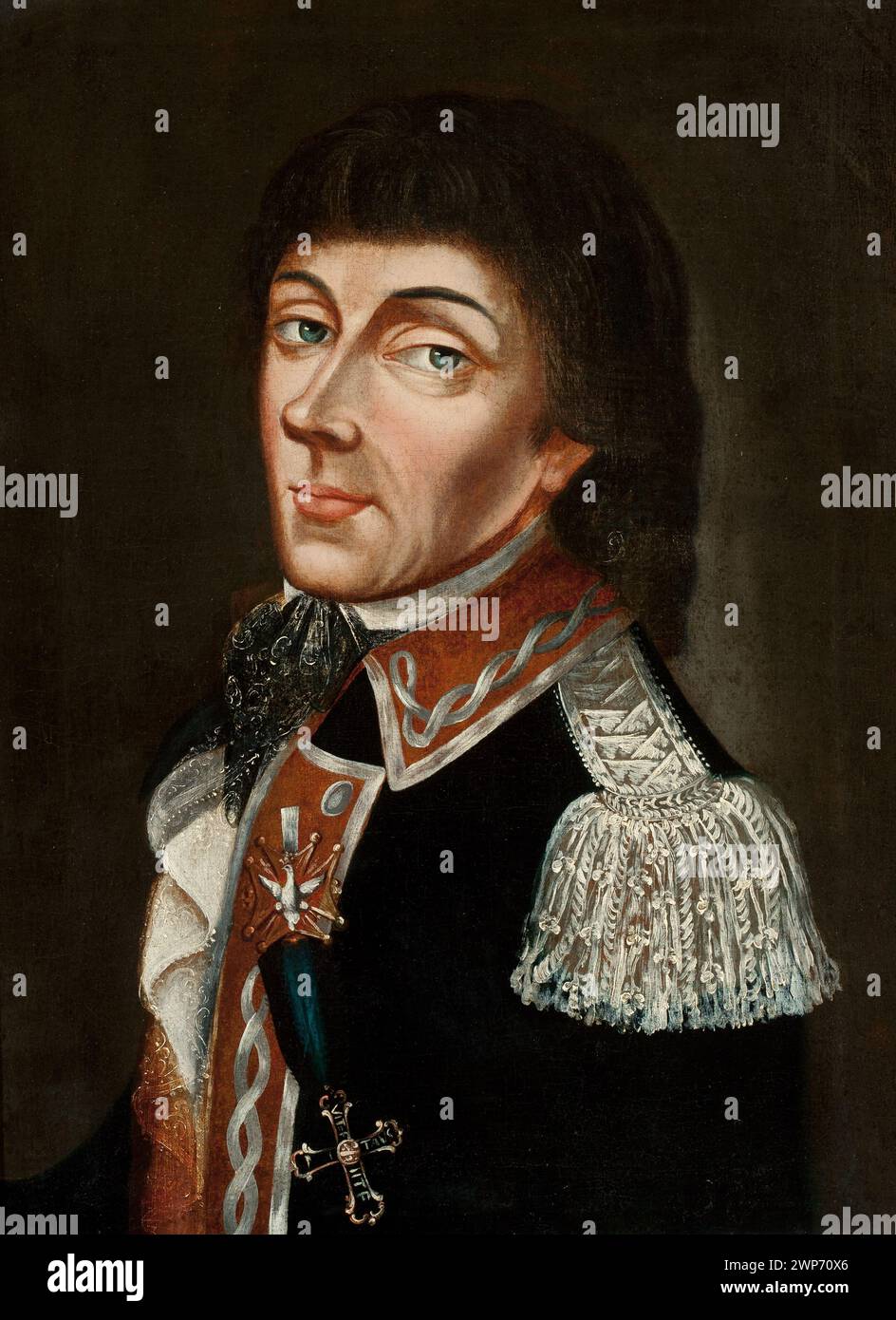 Porträt von Tadeusz Kościuszko mit Uniformen, Orden, en trois-Quarts und Büstenansichten, gesammelt als Geschenk. Stockfoto