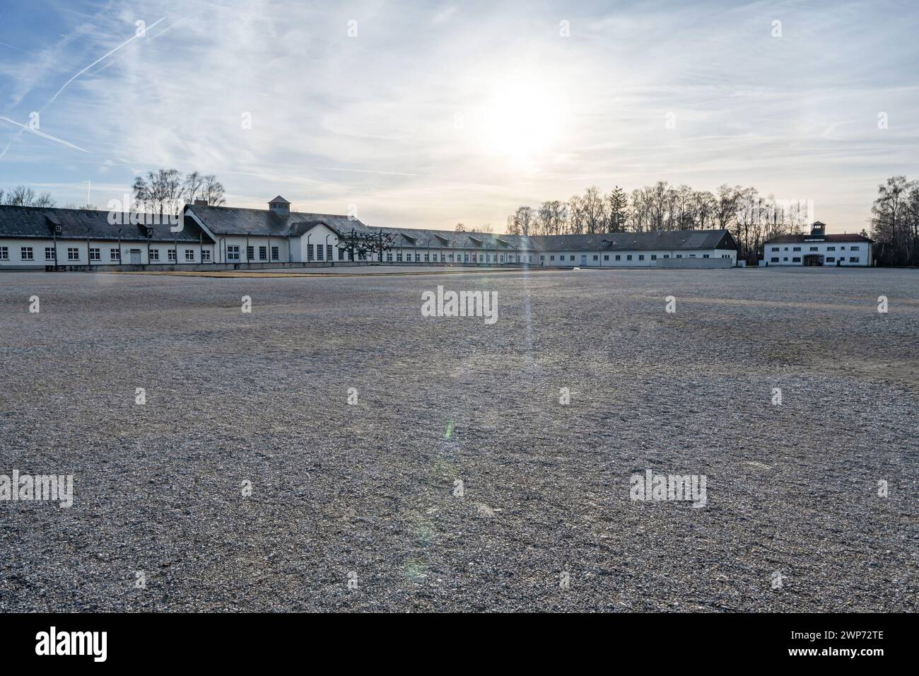 KZ-Gebäude Dachau in Deutschland. Stockfoto