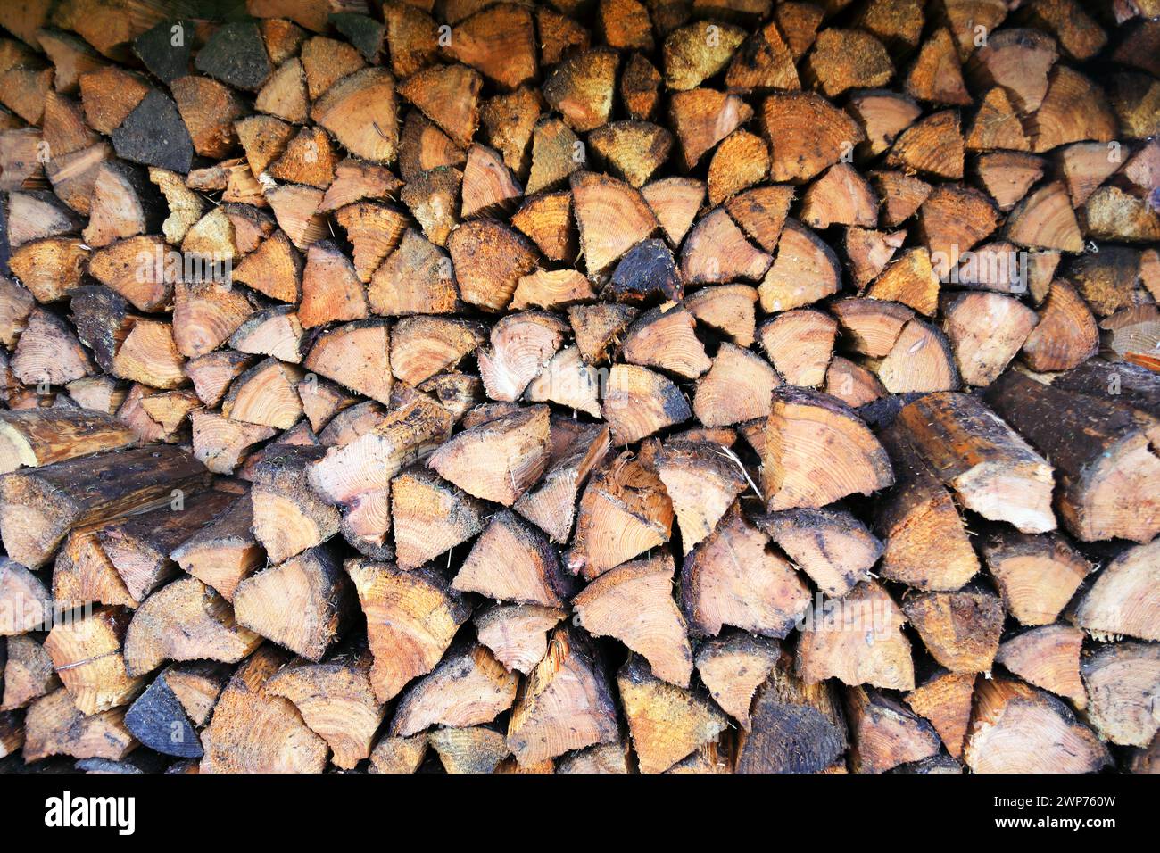 Gestapelte gehackte Logs Stockfoto