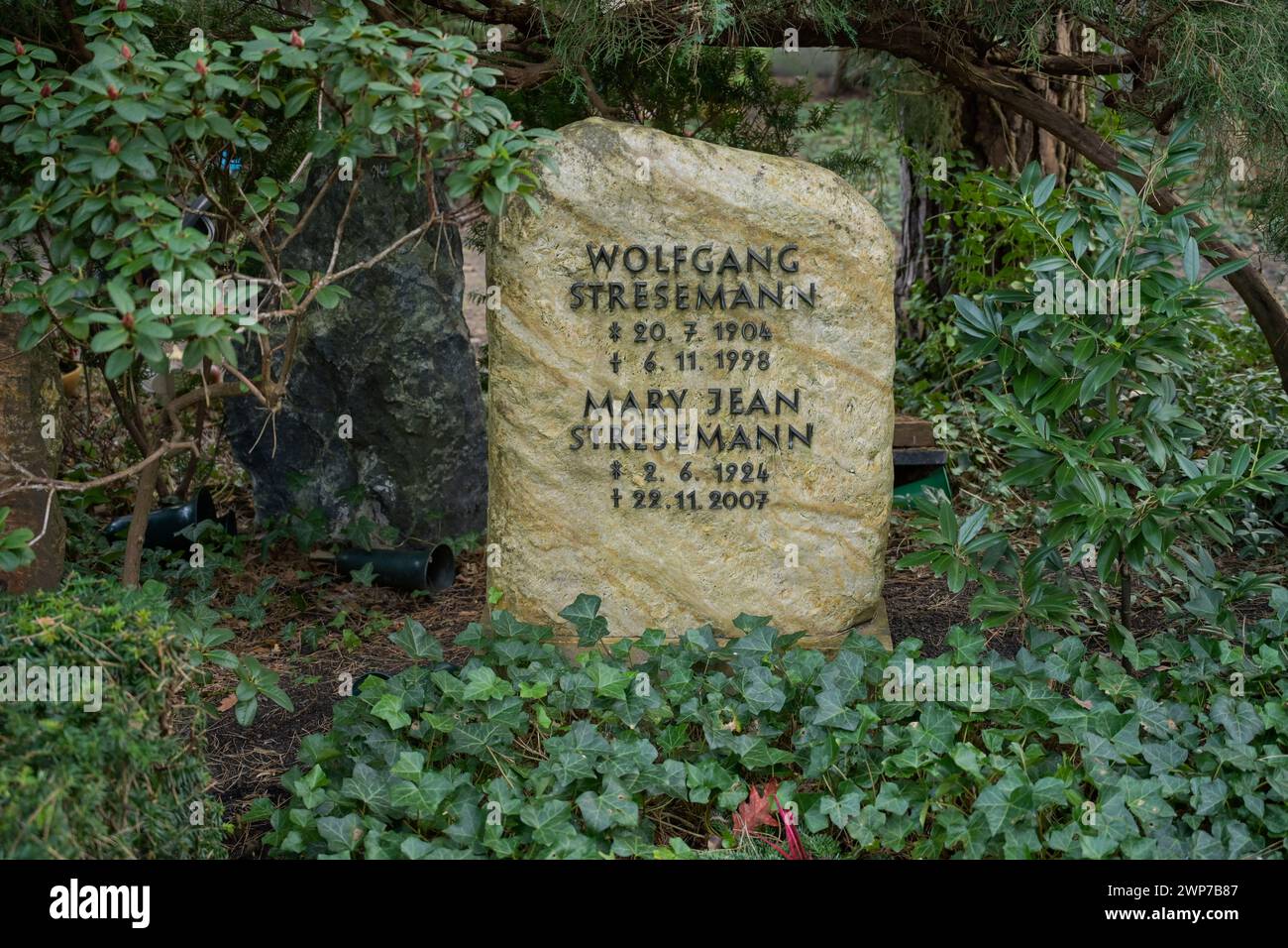 Wolfgang Stresemann, Grab, Waldfriedhof Dahlem, Hüttenweg, Steglitz-Zehlendorf, Berlin, Deutschland Stockfoto