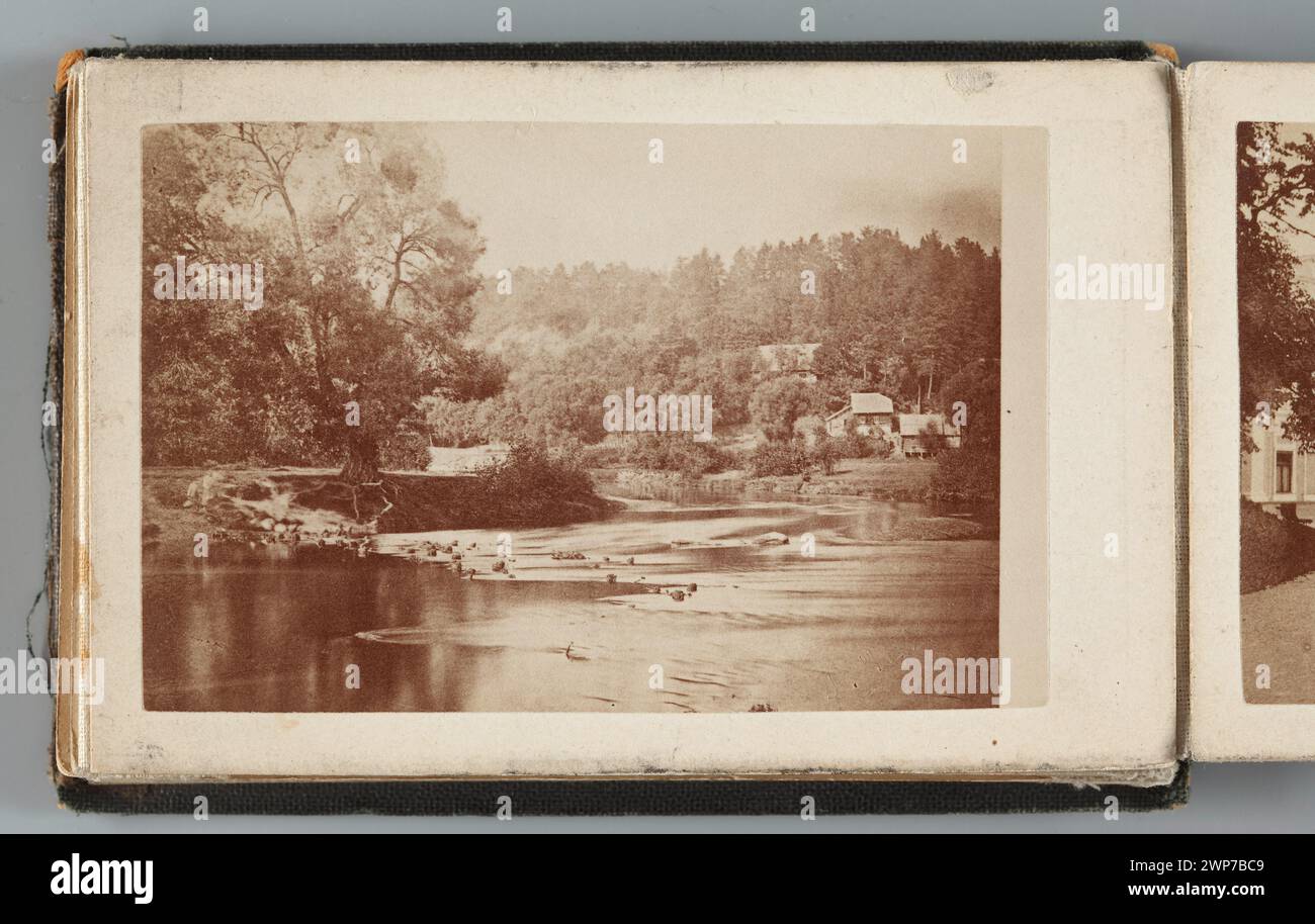 Landschaftsbild von Wilenka Belmont in Vilnius, Litauen, fotografiert von Józef Czechowicz (1818-1888) in den 1870er Jahren Das Bild dokumentiert die regionale Landschaft und die natürliche Umgebung. Stockfoto