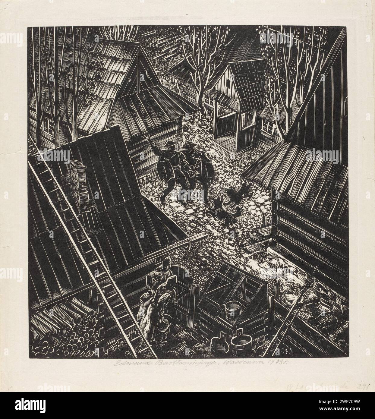 Gemälde von Edmund Ludwik Bart Omiejczyk, 1933, das die polnische Tradition des Lany Monday darstellt; Teil europäischer Kunstsammlungen zwischen den Kriegen. Stockfoto