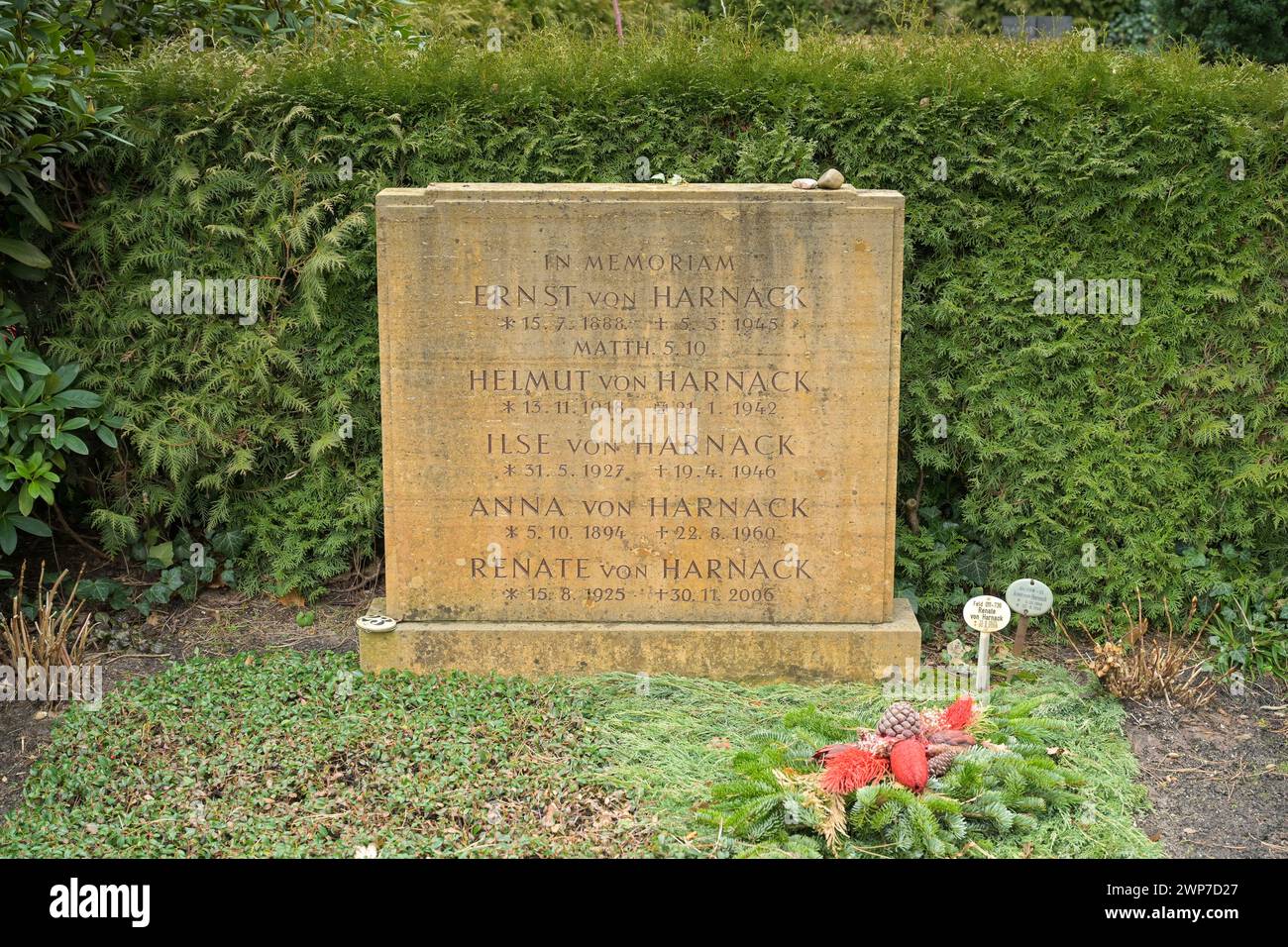 Ernst von Harnack und Familie, Ehrengrab, Friedhof Zehlendorf, Onkel-Tom-Straße, Zehlendorf, Berlin, Deutschland Stockfoto