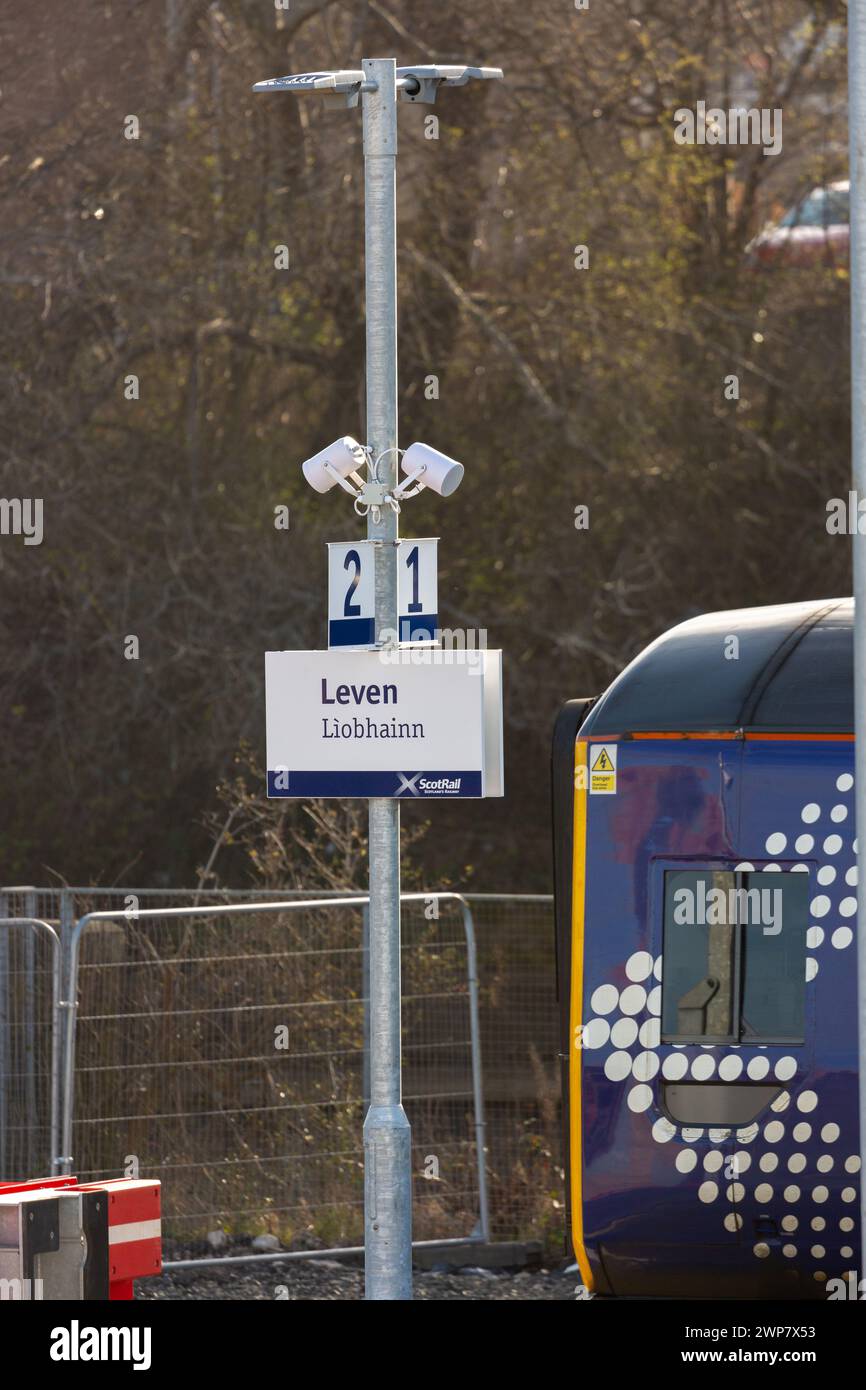 Levenmouth Rail Link eine neue Eisenbahnstrecke in Fife, die im Frühjahr 2024 eröffnet wird Stockfoto