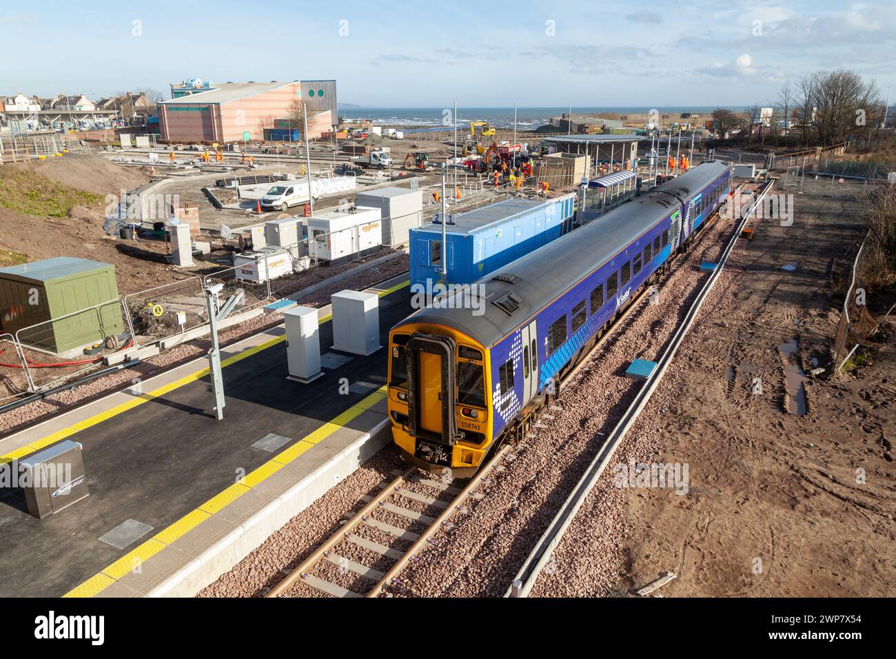 Levenmouth Rail Link eine neue Eisenbahnstrecke in Fife, die im Frühjahr 2024 eröffnet wird Stockfoto