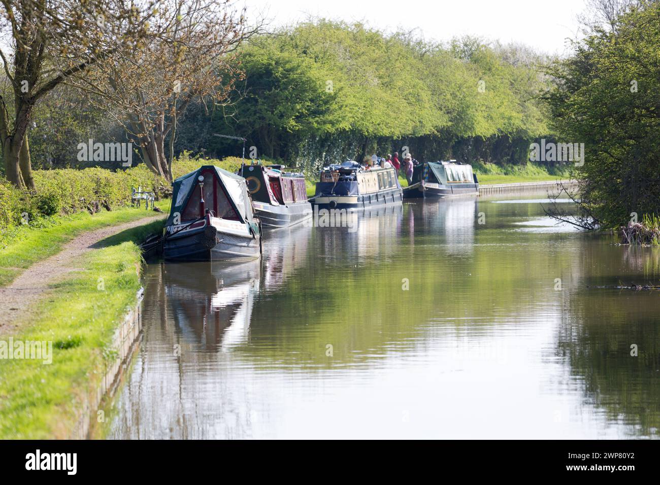 Großbritannien, Leicestershire, Foxton Locks am Grand Union Canal. Stockfoto