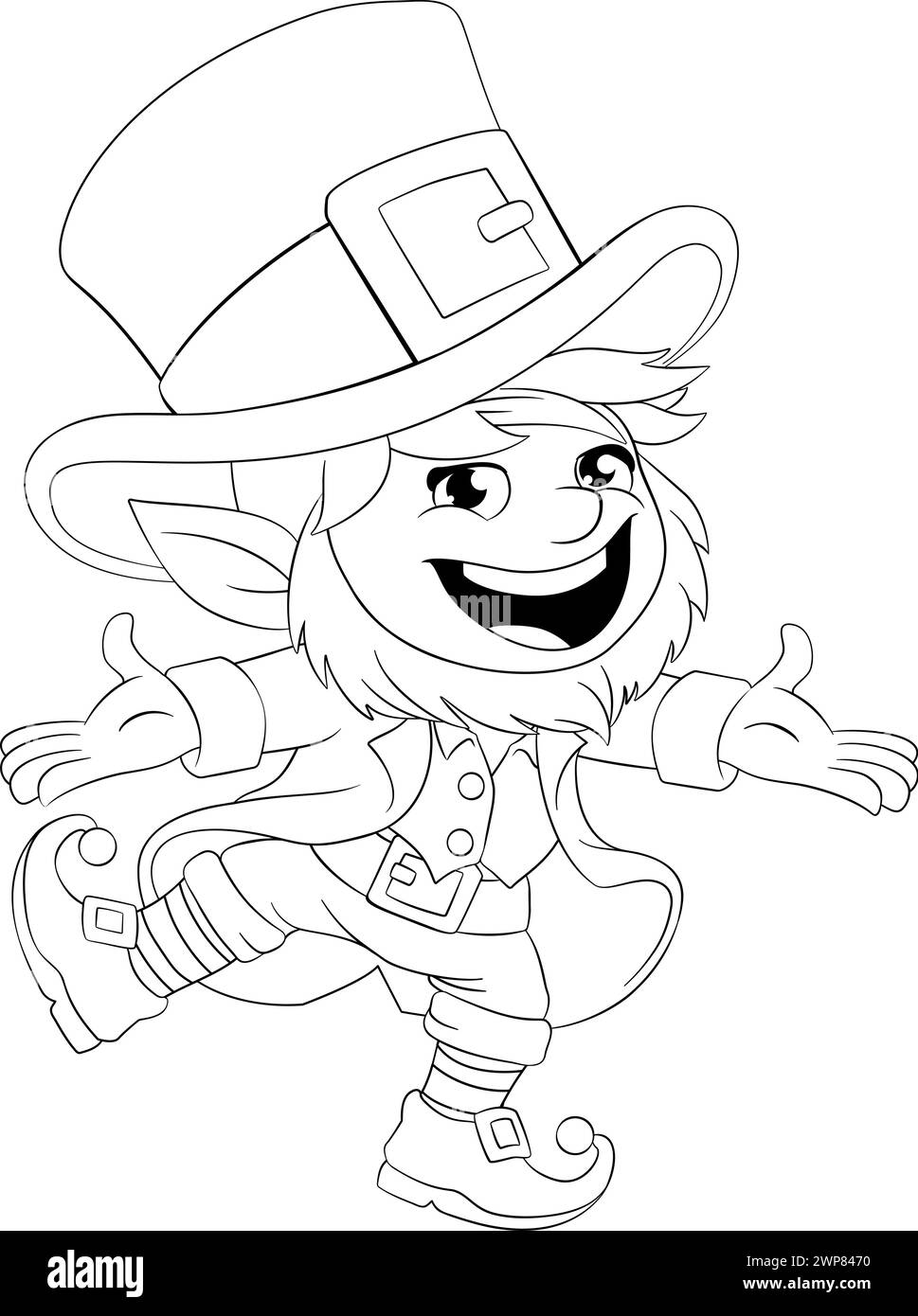 Niedlicher Irischer St. Patricks Day Cartoon Mit Kobold Stock Vektor