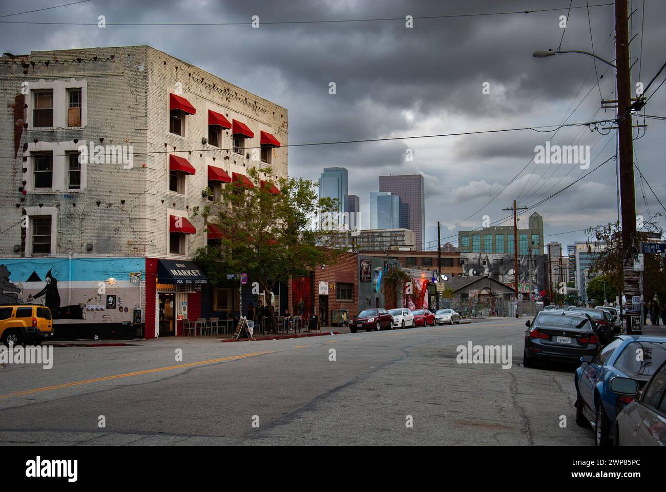 Ein Wandbild an einem Gebäude im Art District von Los Angeles Stockfoto