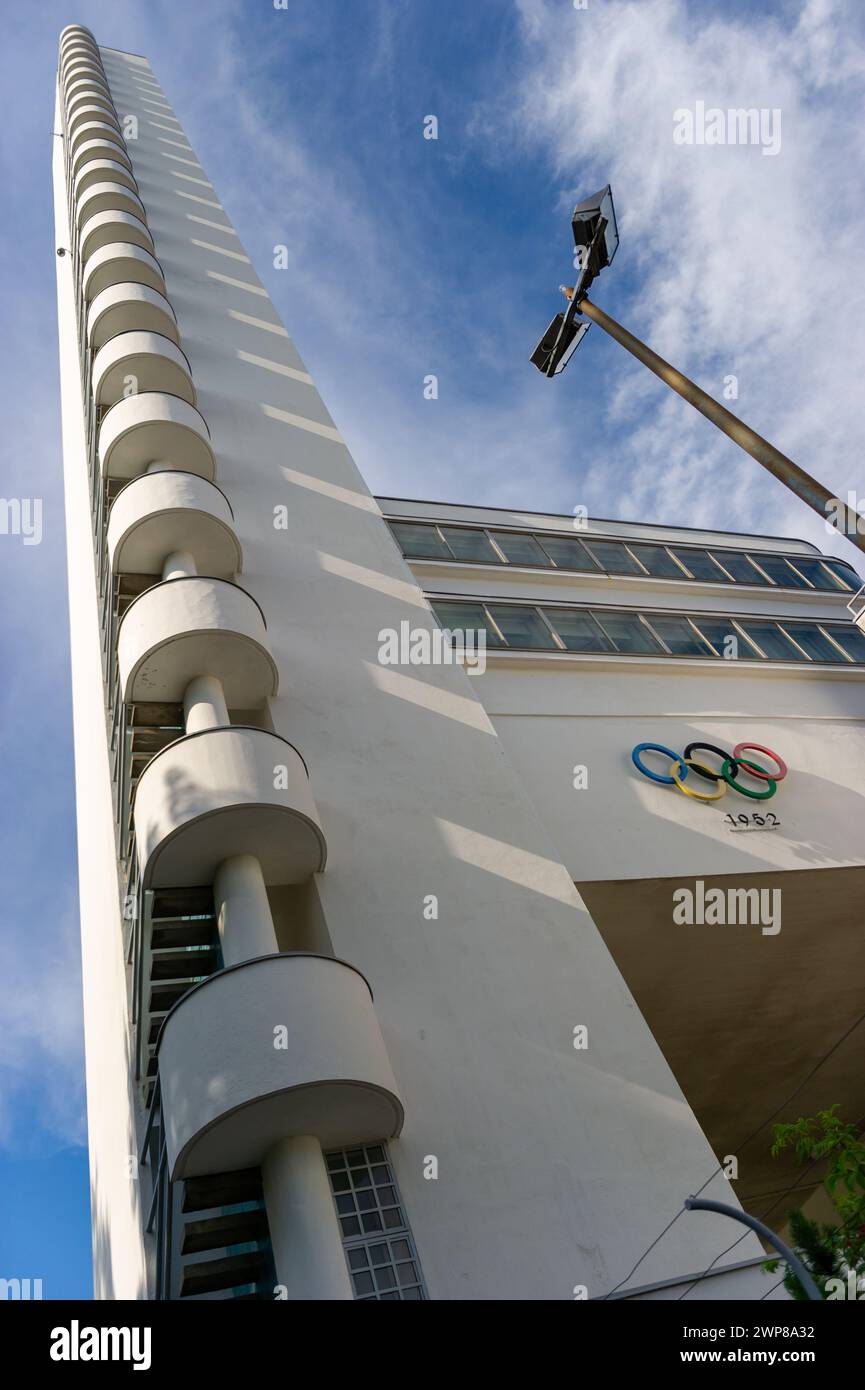 Der Turm im Olympiastadion Helsinki, Finnland Stockfoto