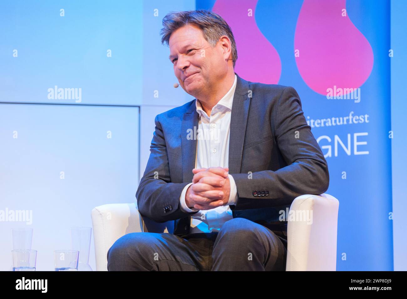 Robert Habeck, Bundesminister für Wirtschaft und Klimaschutz und Vizekanzler beim Kölner Literaturfestival LIT.COLOGNE. Stockfoto