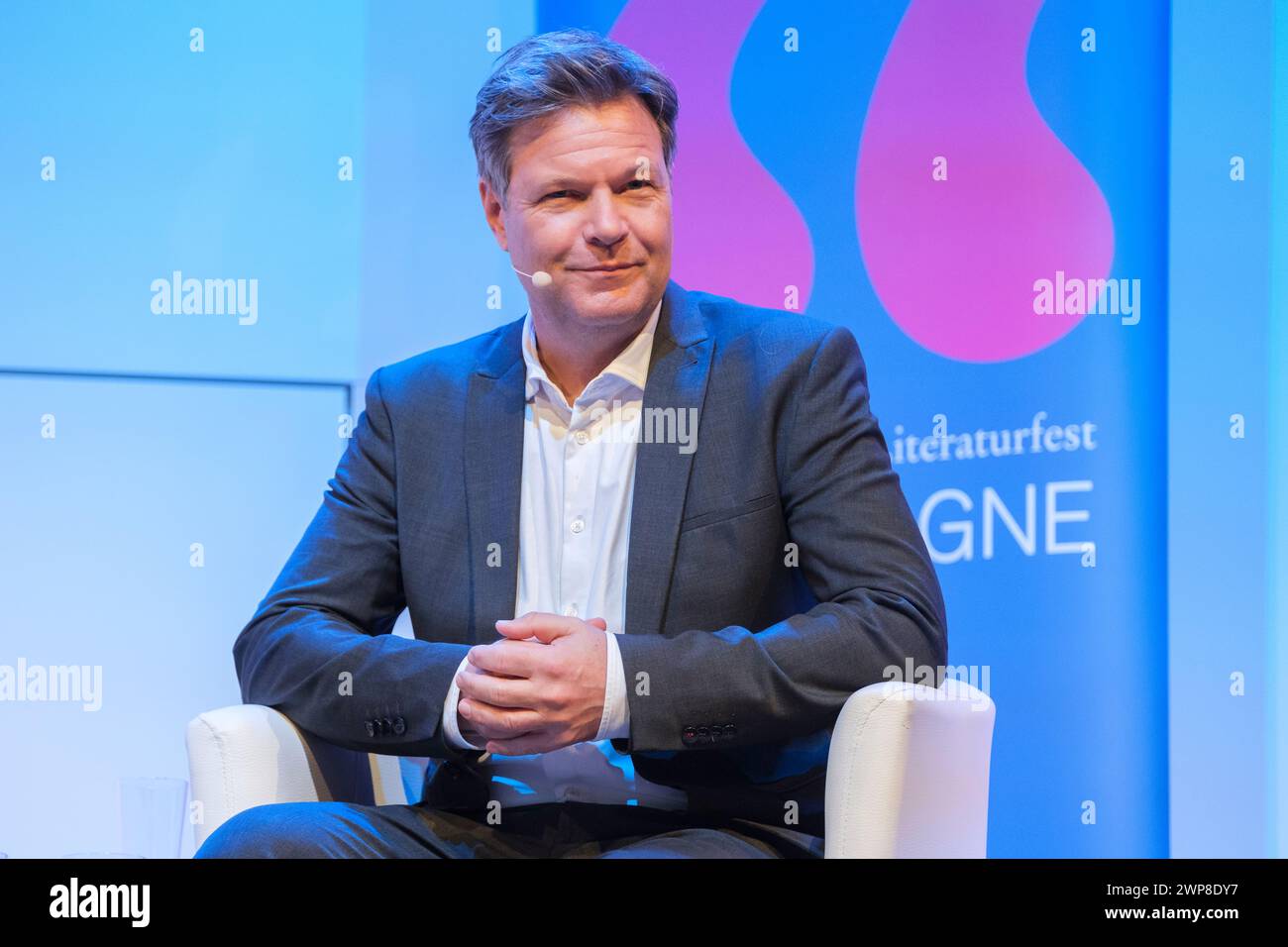 Robert Habeck, Bundesminister für Wirtschaft und Klimaschutz und Vizekanzler beim Kölner Literaturfestival LIT.COLOGNE. Stockfoto