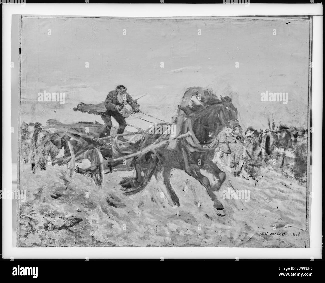 Ein Öl auf Leinwand von Józef Chełmoński aus dem Jahr 1885, das ein jüdisches Thema darstellt, das später von Antoni Górski gehalten und mit der Gesellschaft für Förderung der bildenden Künste in Warschau in Verbindung gebracht wurde. Stockfoto