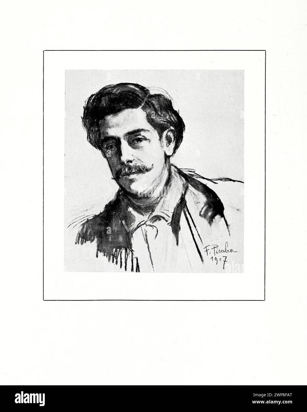 Selbstporträtzeichnung von Francis Picabia, 1907 Stockfoto Selbstporträtzeichnung von Francis Picabia, 1907 Stockfoto