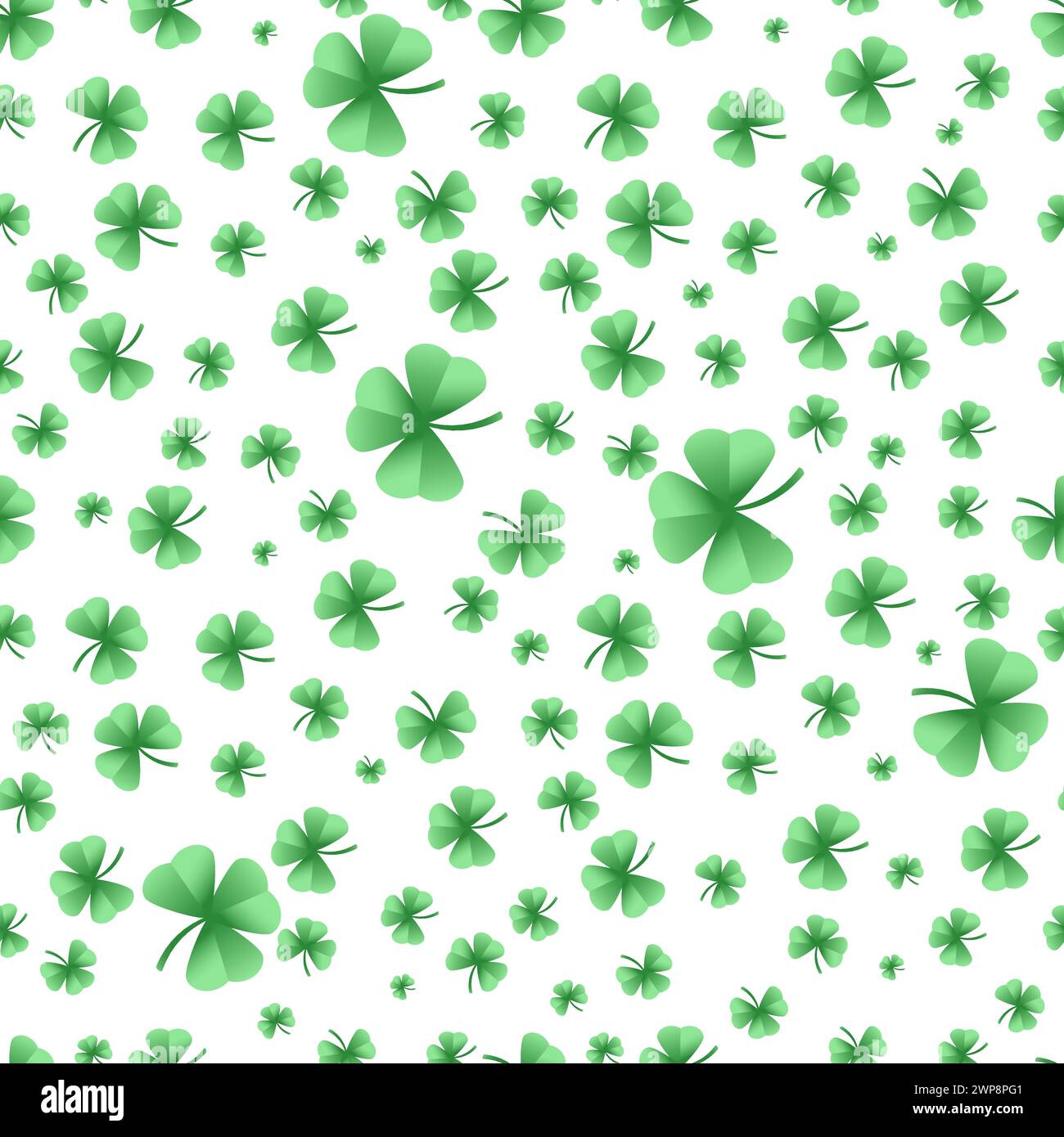 Einfaches nahtloses Muster mit Kleeblättern. St. Patrick's Day Symbol, irischer Lucky Shamrock Hintergrund. Vektorabbildung Stock Vektor