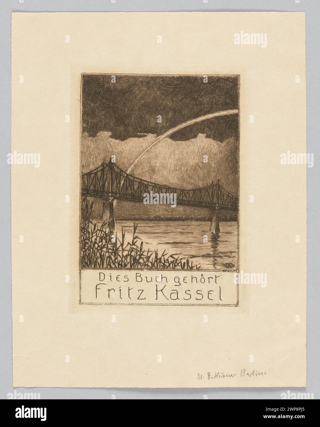 [ExLibris:] Dies buch gehört Fritz Kassel; Hübner, Erich F. (1883-1920); 1911 (1911-00-00-1911-00-00); Stockfoto