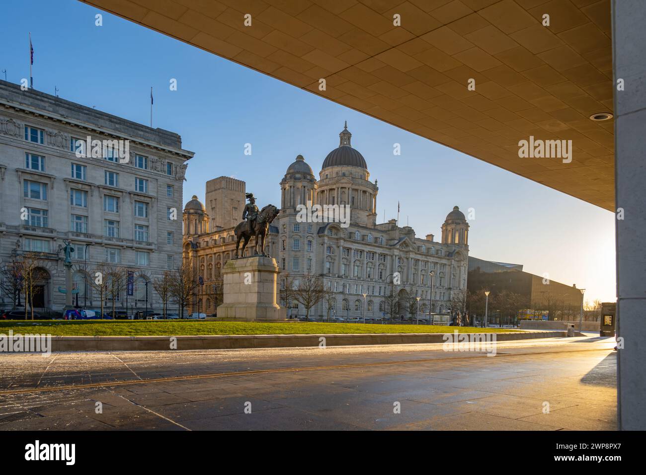 Cunard Building und Mersey Docks und Hafengebäude Liverpool. Stockfoto