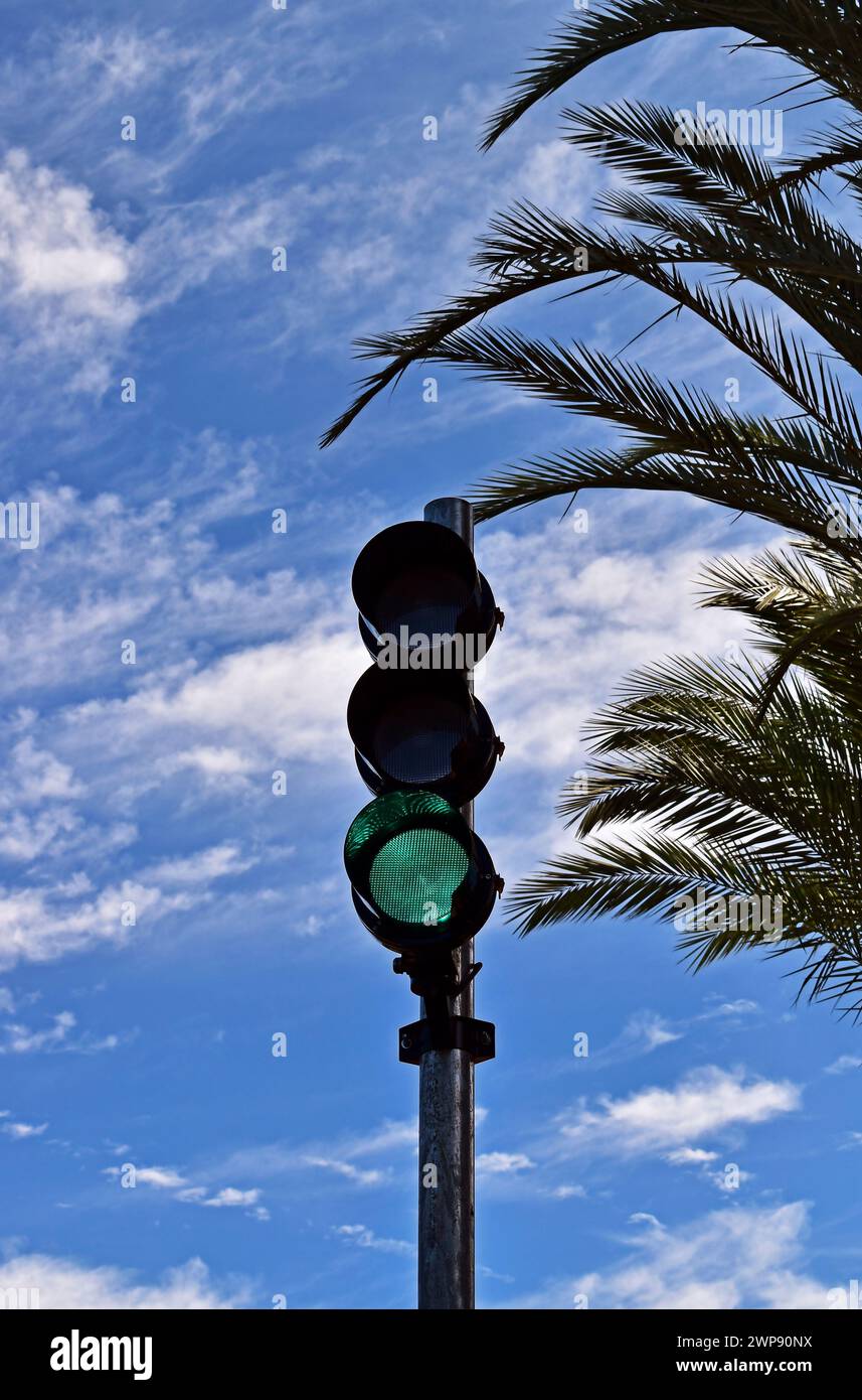 Grüne Ampel in Ribeirao Preto, Sao Paulo, Brasilien Stockfoto