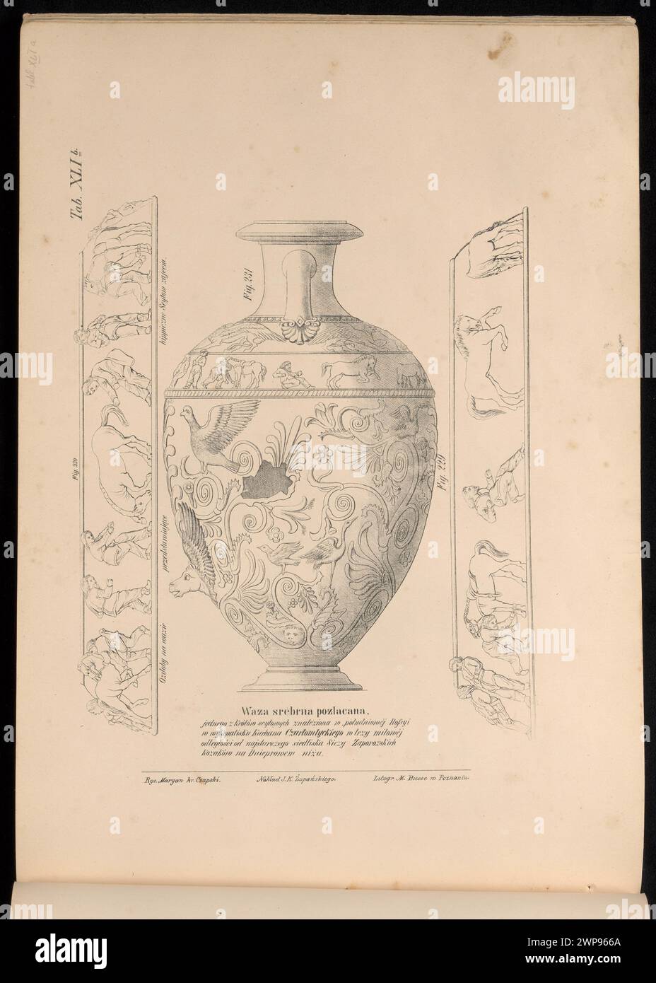 Silberne Pose Vase; Busse, Micha (Posen; Litographic AD Ignacy Kraszewski (Posen; FL. 1871-Ca 1886); 1876 (1876-00-00-1876-00); Stockfoto